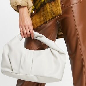 ASOS Urban Revivo Faux Leather Slouchy Handbag Off-white